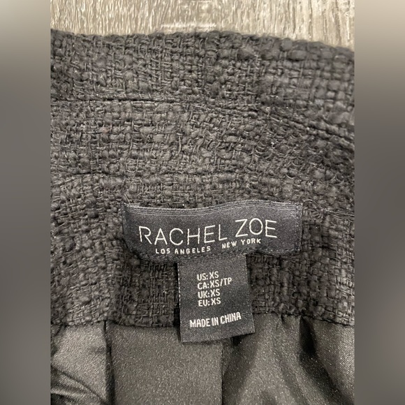 Rachel Zoe Black midi Tweed Blazer Coat Jacket size XS - Picture 3 of 9